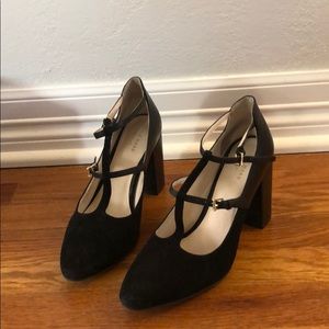 Cole Haan leather and suede double strap Mary Jane